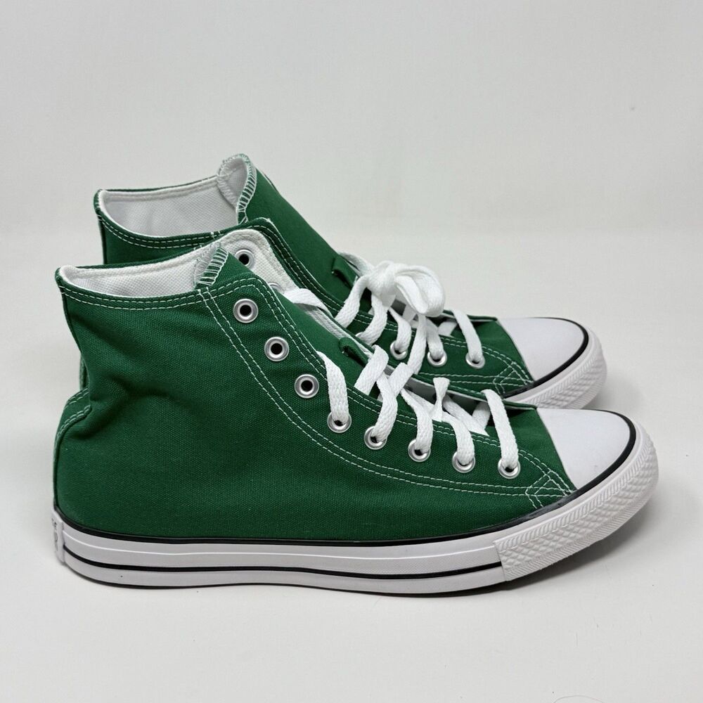 Converse All Star Sneakers Mens 9.5 Green Canvas High Top Classic Grunge Shoes - Picture 4 of 16